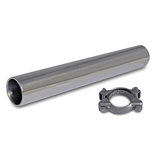 Original style exhaust tip with bracket - Stainless Steel - Vint