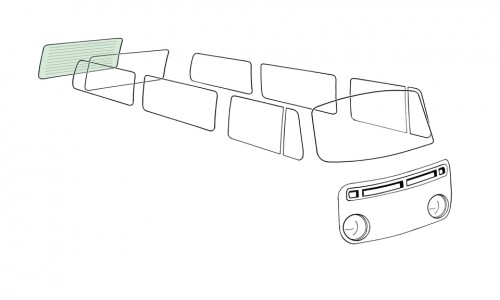 Szyba tylna heated Type 2 08/67-07/79 - Green