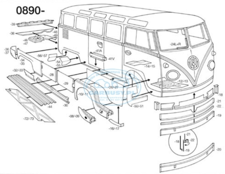 Panel osonowy pod podog lewy T2-67.