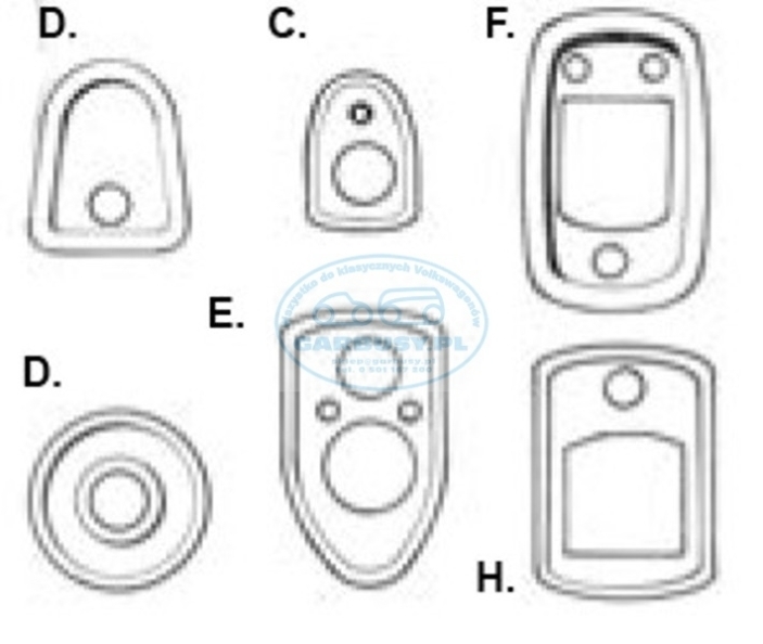 Uszczelki klamki przedniej klapy 67- biae