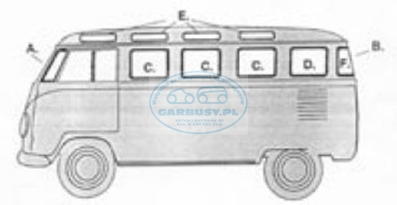 Uszczelka tylnej szyby T2 PickUP 52-66